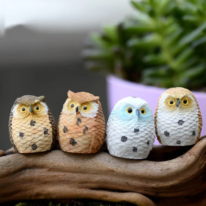 

ZOCDOU 4 Pieces Night Owl Cat Bird Saudi Arabia Model 3CM Small Statue Figurine Crafts Figure Ornament Miniatures DIY Home Decor