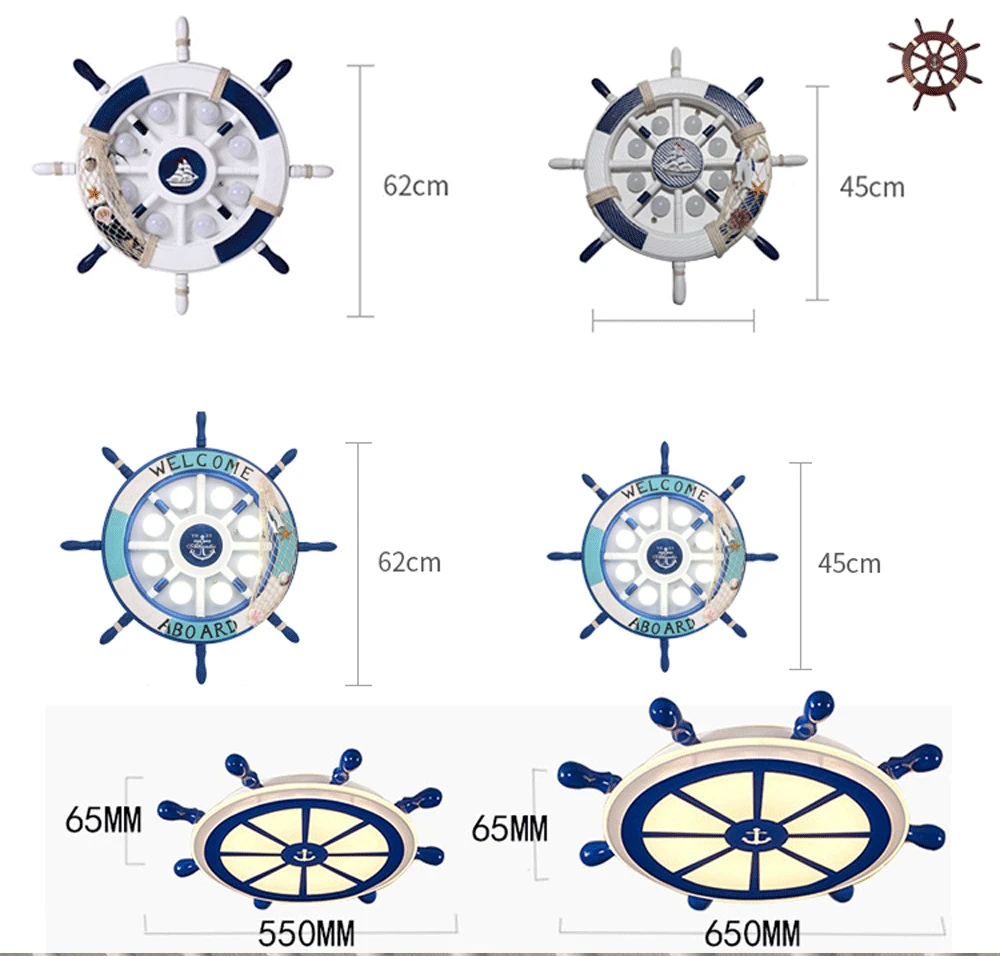 Европейский стиль, Пиратская лодка, руль, Bluetooth, потолочные светильники, 220 В, светодиодная лампа для детей, заподлицо, детская комната, освещение для детей