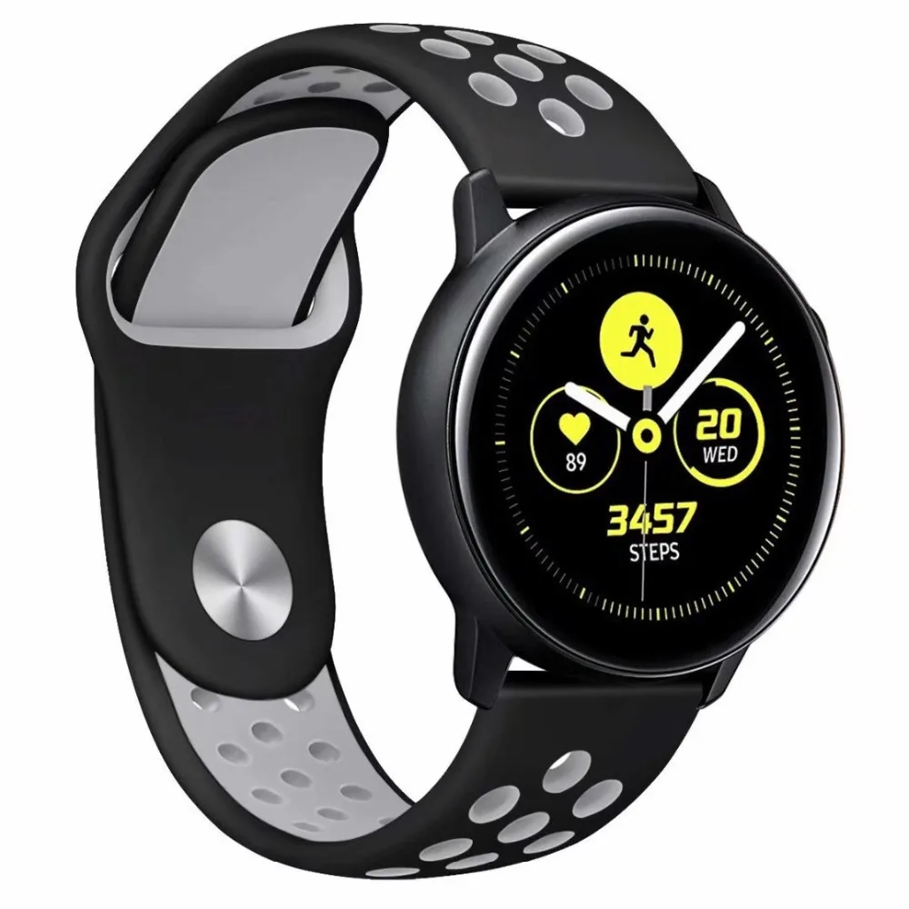 22 мм 20 мм ремешок для samsung gear sport S2 S3 Frontier классический силикон galaxy Watch 42 мм 46 мм Band huami amazfit bip huawei gt 2