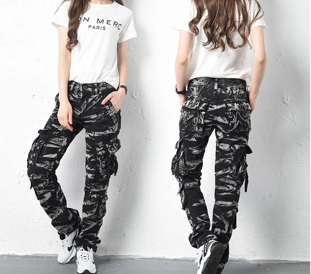 Buy 2018 Plus Size Casual Cargo Pants Women Pockets