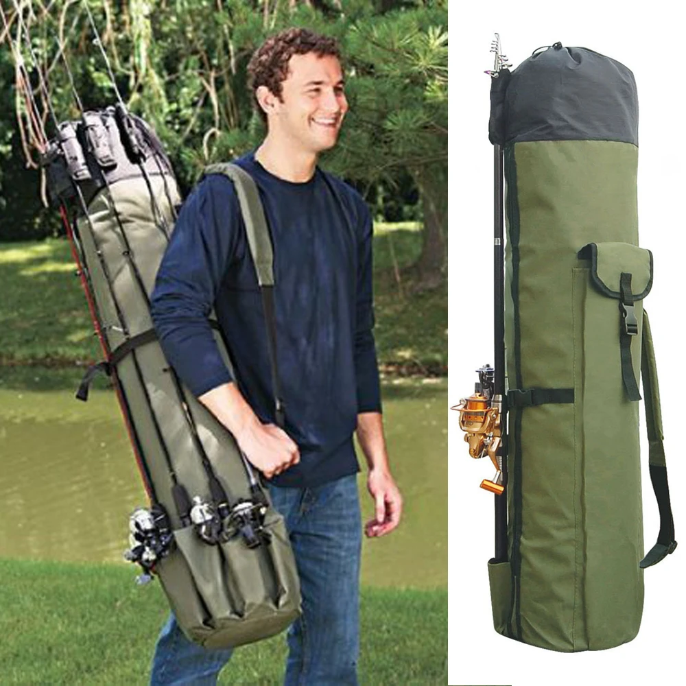 

Portable Foldable Fishing Rod Carrier Fish Pole Tools Storage Bag Case Multifunction Nylon Fishing Bags