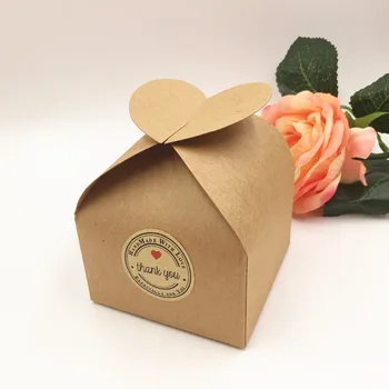 

50Pcs/Lot 8x8x8.5cm Heart Kraft Paper Card Box For Christmas Valentine`s Day Festival Party Cosmetic Perfume Gift Storage Box