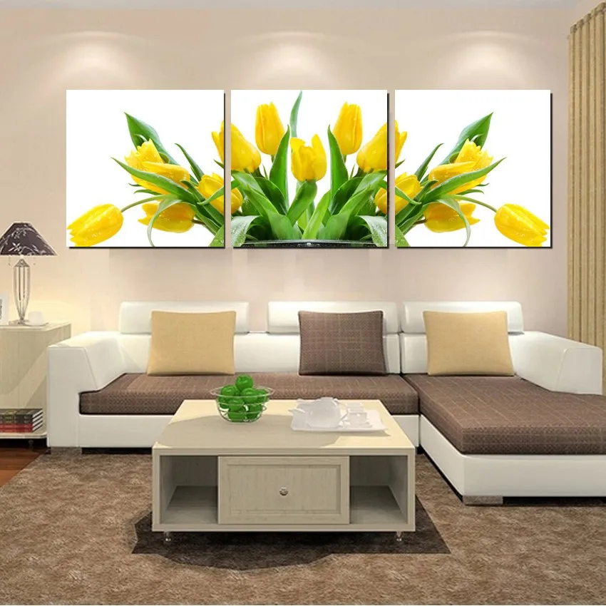 

2017 triptych Diy Diamond Painting Cross Stitch Wall Home Decoration Sticker Diamond Embroidery Diamond Crafts tulip 4pcs/set