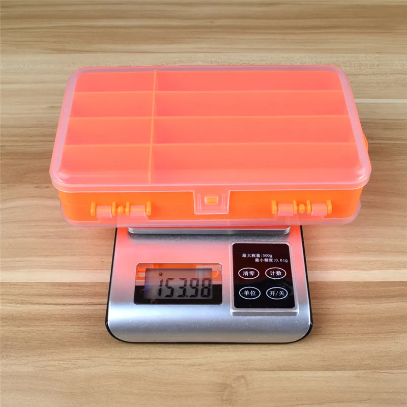 

1PCS NEW ABS Material Fishing Lure Box Double Sided Multi Compartments Fishing Lures Tackle Boxes Transparent Storage Box