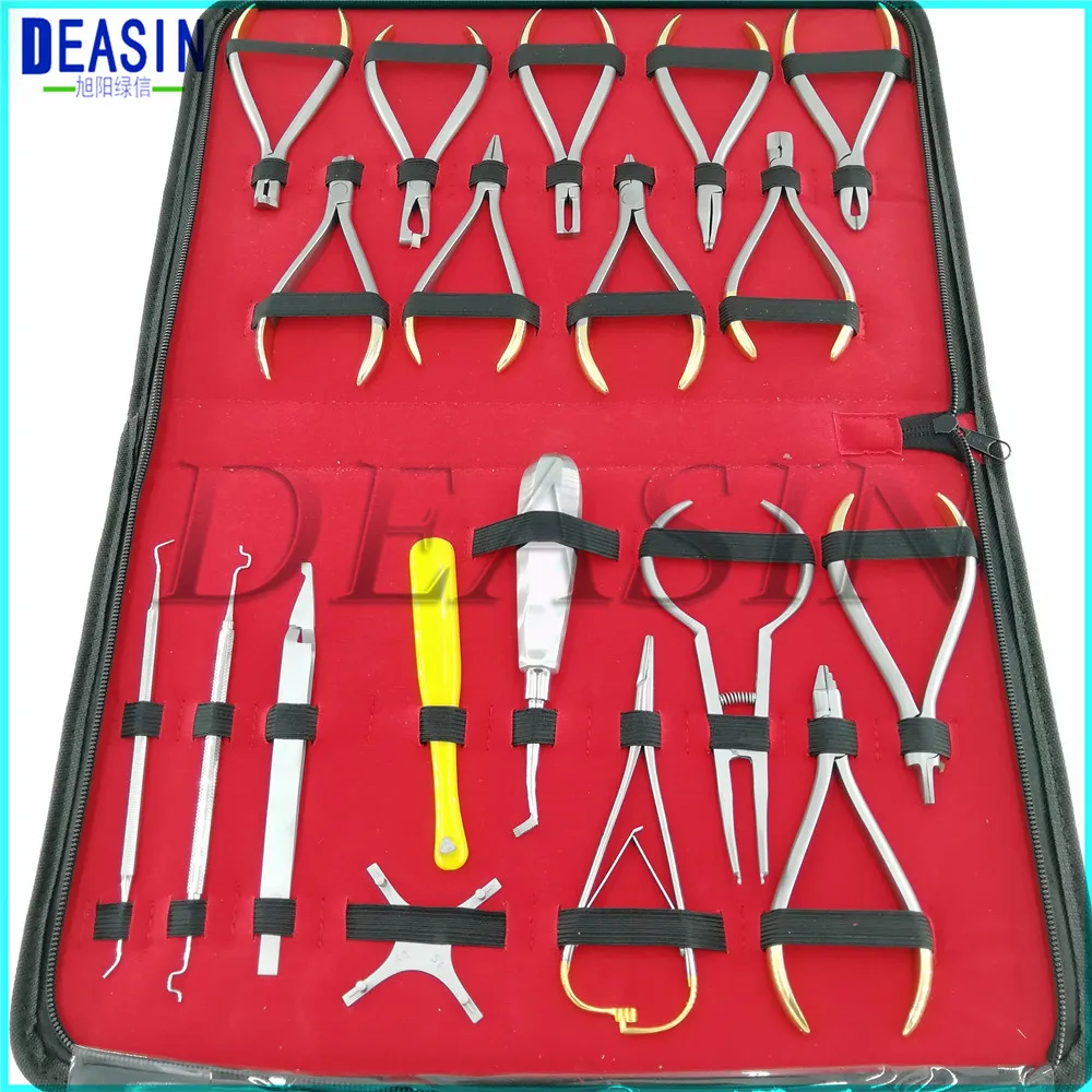 

2019 DEASIN Teeth Whitening good quality Dental Orthodontics Instruments Set Ring Retractable Bracket Locator Subalong Pliers