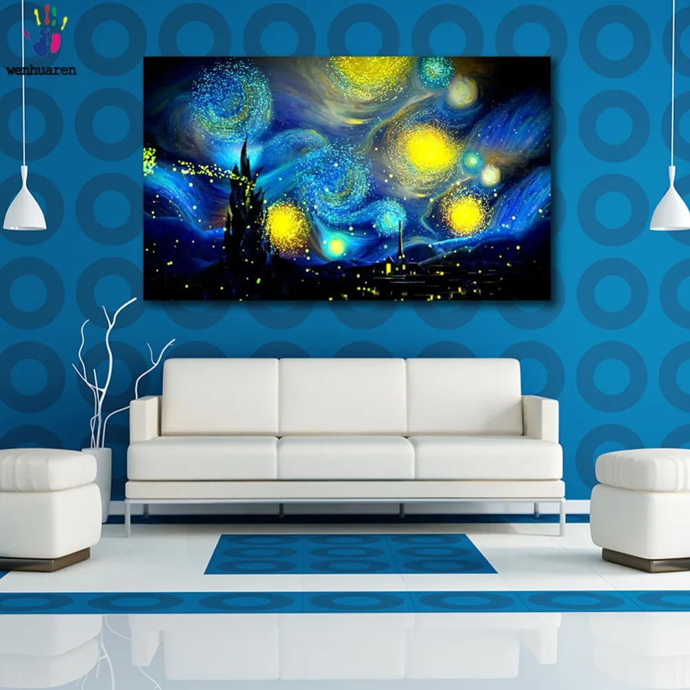

DIY colorings pictures by numbers with colors Modern technology and starry sky picture drawing painting by numbers framed Home