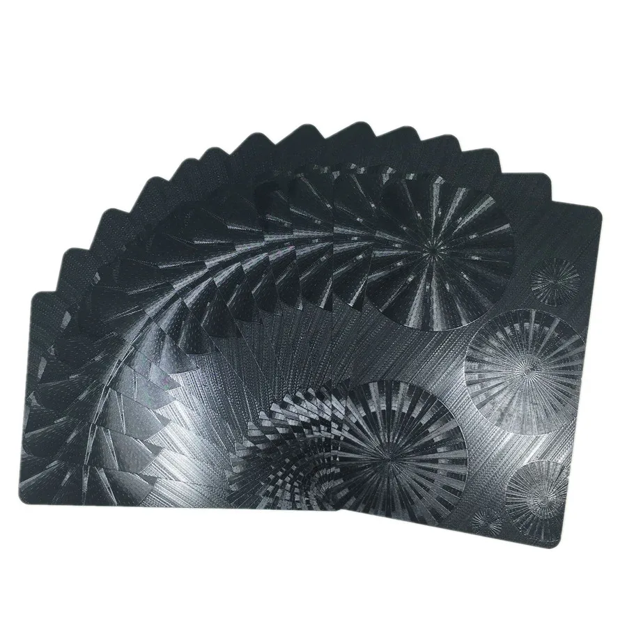 Cool Washable Black PVC Playing Cards Wear Resistant Waterproof Plastic Poker Game Deck Durable 54pcs Poker Set Board Game  (2)