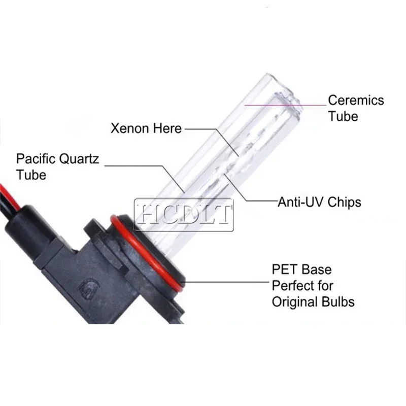 HCDLT 12 в 35 Вт 9012 HIR2 ксеноновая HID лампа 55 Вт 6000 К 8000 К 5000 К 4300 К автомобильный светильник HID фара Лампа для комплекта ксенон 9012 Авто головной светильник