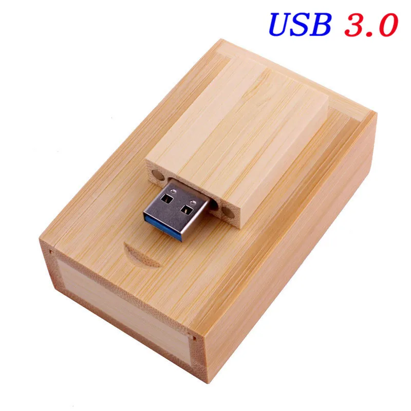 SHANDIAN(более 10 шт. бесплатный логотип) деревянный USB флэш-накопитель+ коробка флешки 4 ГБ 8 ГБ 16 ГБ 32 ГБ 64 Гб произвольный логотип для фотографии подарок - Цвет: Bamboo with box