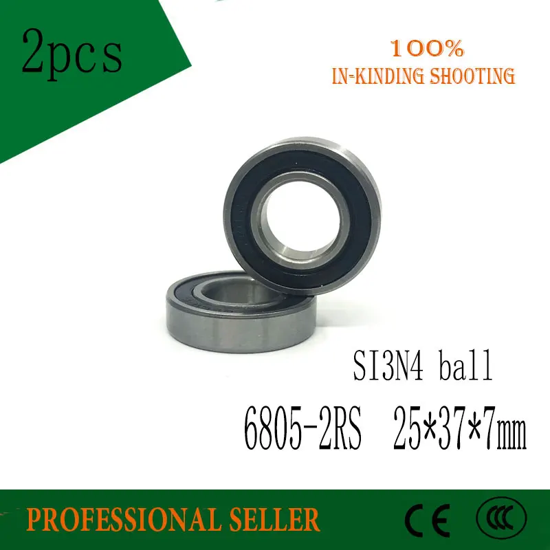 2PCS 6805-2RS 25x37x7mm Hybrid Ceramic Bearing Bicycle Bottom Brackets Spares Si3N4 Ball Bearings 6805RS 2PCS 6805-2RS 25x37x7mm Hybrid Ceramic Bearing Bicycle Bottom Brackets Spares Si3N4 Ball Bearings 6805RS