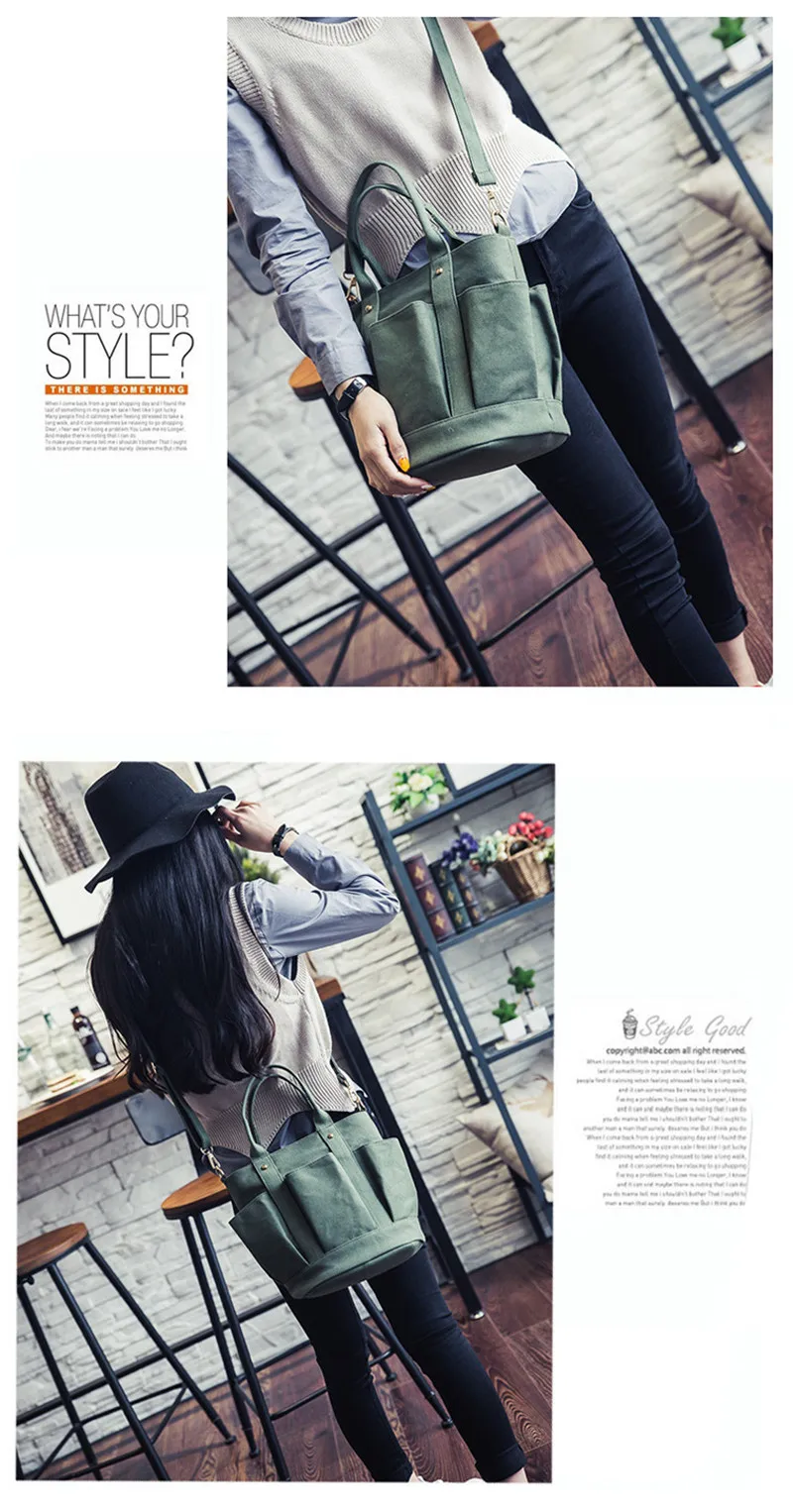 New Women Canvas Bag Drawstring Bucket Small Cross-body Bag Fashion Trend Brief Shoulder Bag For Lady Female Handbag Sac SS7381 (2)