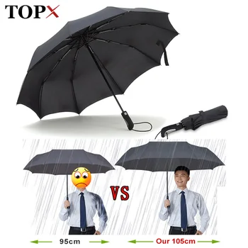 

105cm Big Umbrella Rain Woman Strong Wind Resistant Automatic Umbrella 10K Business For Rain Men Outdoor Travel Large Umbrella