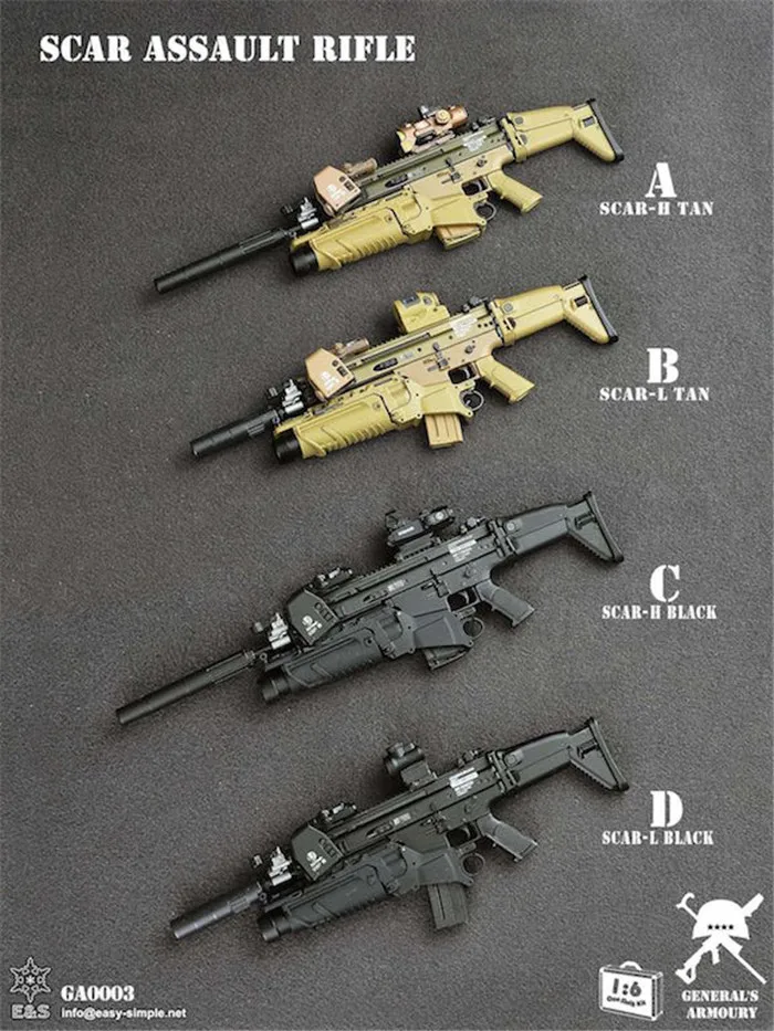 

EASY&SIMPLE ES 1/6 GA0003 SCAR MK16 MK17 Weapon Gun Model for 12inch Action Figure Sence DIY