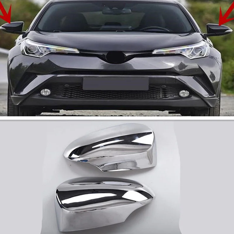 2pcs /set Chrome Rearview Side Mirror Cover Trim For 2016-2018 Toyota C-HR CHR