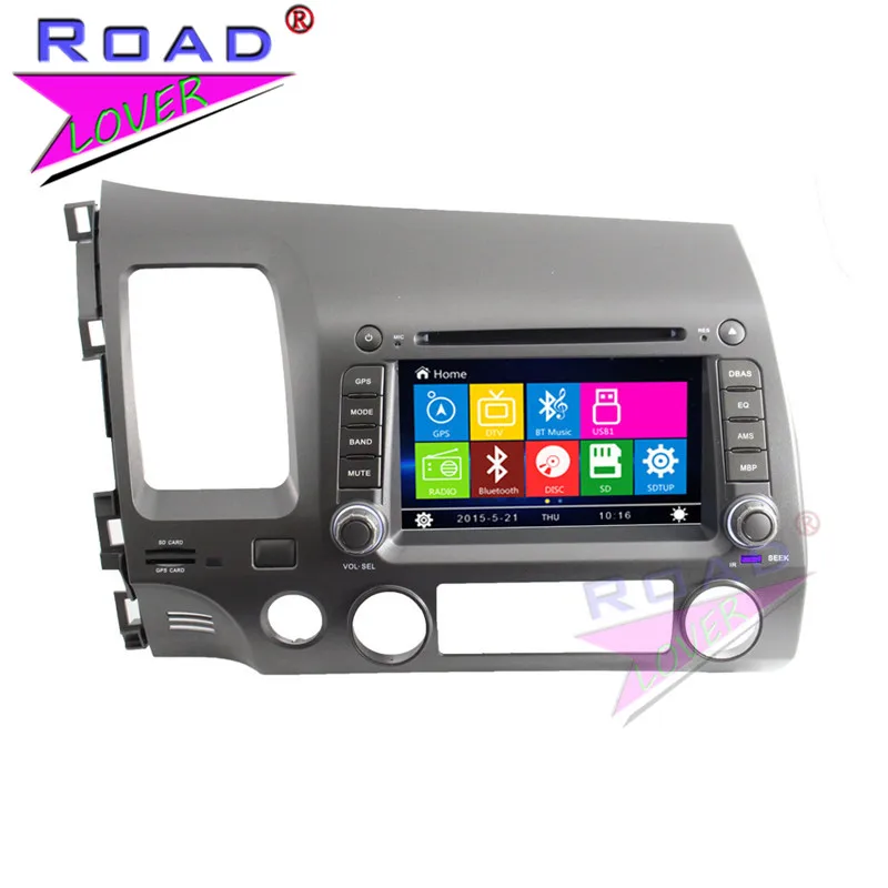 Автомобильный мультимедийный DVD-плеер TOPNAVI Wince 6 0 2Din для Honda Civic LHD 2006-2011 стерео