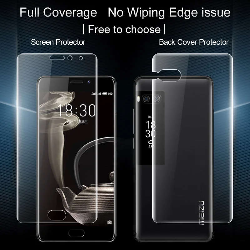 

2PCS Full coverage for Meizu Pro 7 Meizu Pro7 Full Screen protector and Back cover protector Imak All Standing Hydrogel Film