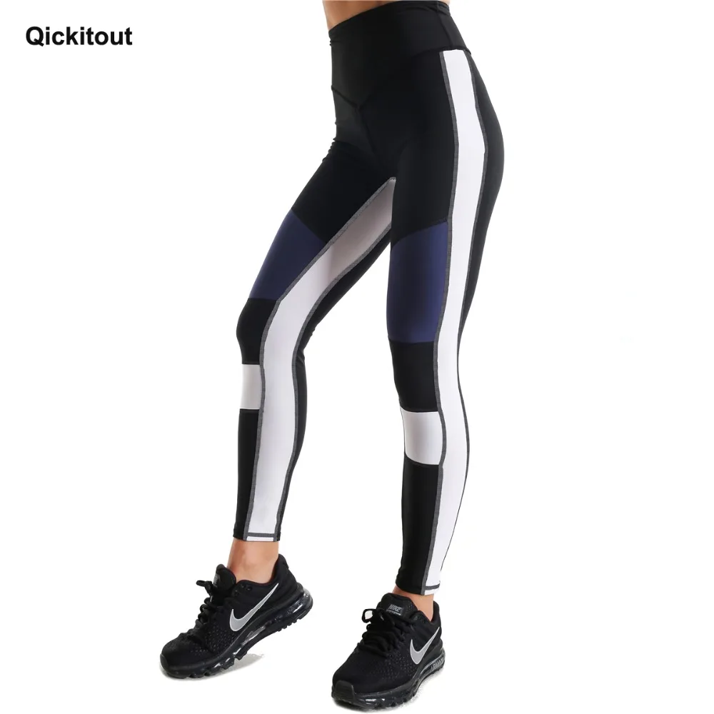 Qickitout новые спортивные тренировочные повседневные стильные штаны с высокой талией дышащие леггинсы с пуш-ап спортивная одежда из полиэстера Леггинсы для женщин