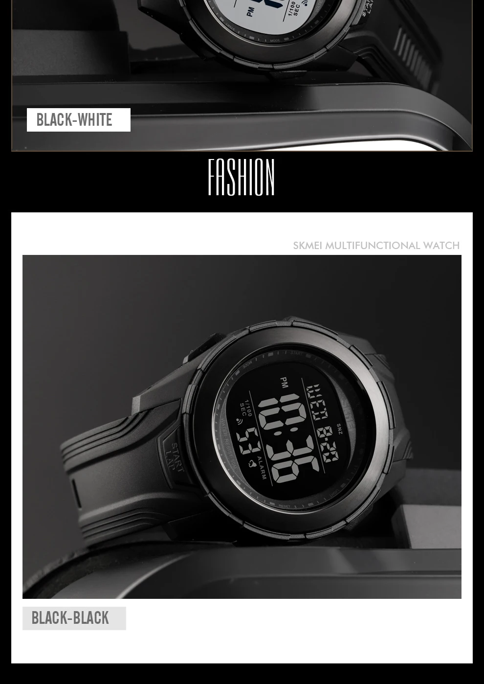 SKMEI Многофункциональные цифровые часы 50 м водонепроницаемые спортивные часы на открытом воздухе модные часы из нержавеющей стали с чехлом Будильник хронограф наручные часы