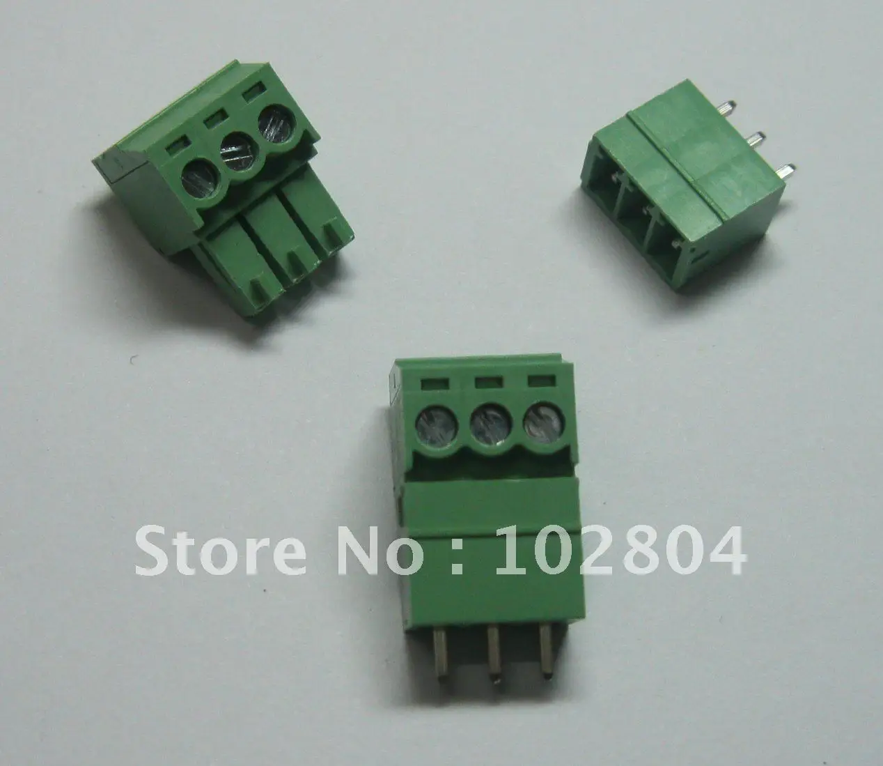 

100 pcs 3pin/way Pitch 3.5mm Screw Terminal Block Connector Green Color T Type with pin