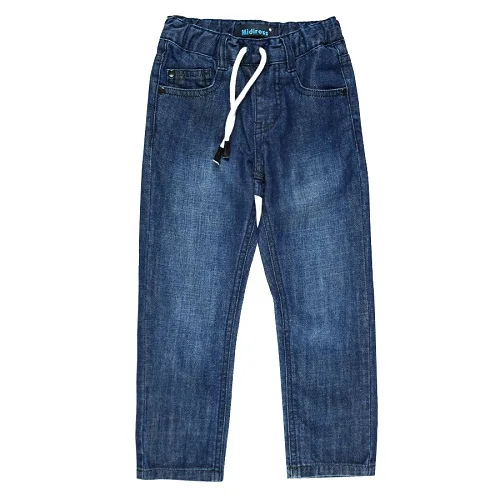 Новинка года, дизайнерские джинсы для мальчиков на весну и осень, Детские повседневные штаны, однотонные брюки с эластичной резинкой на талии, детская одежда, для детей возрастом от 2 до 6 лет - Цвет: Синий