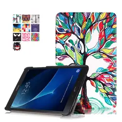 50 шт. искусственная кожа Стенд чехол для Samsung Galaxy Tab 10.1 T580 t585 t585n 10.1 "Планшеты + экран Protector + доставка DHL