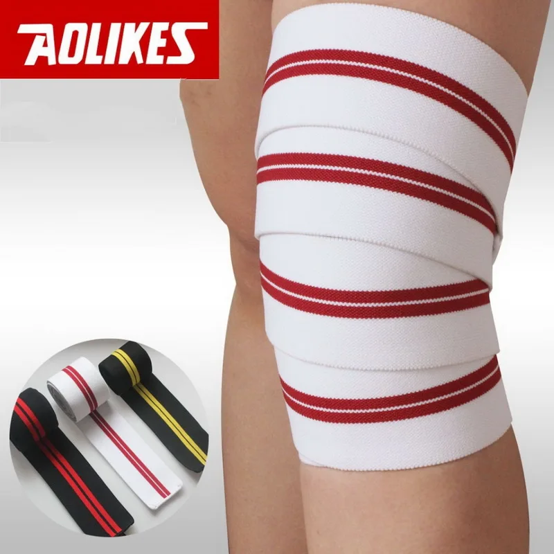 AOLIKES 2 шт. м * 8 см пауэрлифтинга повязка на ногу компрессионные бинты для коленей