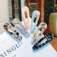 Fashion Women Girls Hair Clip Hollow Geometric Water Drop Shape Hairgrips Colored Marble Scrub Headwear Barrette Fashion Women Girls Hair Clip Hollow Geometric Water Drop Shape Hairgrips Colored Marble Scrub Headwear Barrette