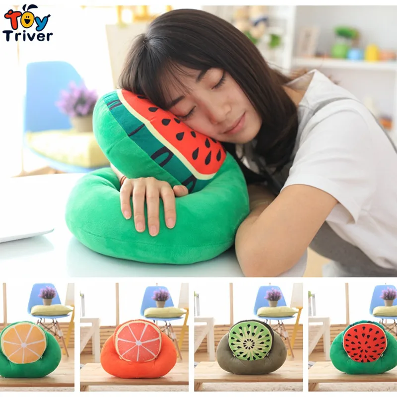 

Triver Toy Plush noon break nap time fruit pillow watermelon/kiwi fruit/lemon/grapefruit Office desk Nap Free Shipping