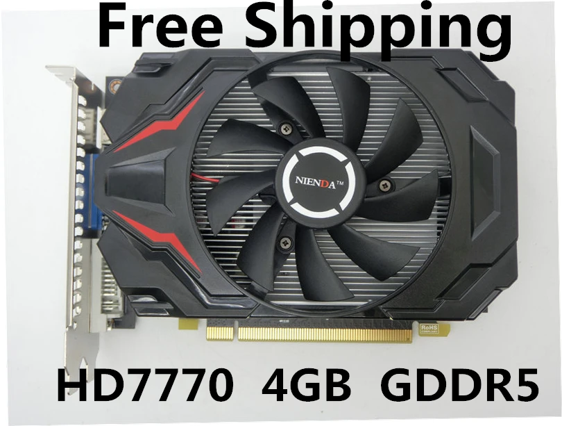 Free Shipping Original graphic card ATI Radeon HD7770 4GB GDDR5 Game Card HDMI VGA DVI port for desktop
