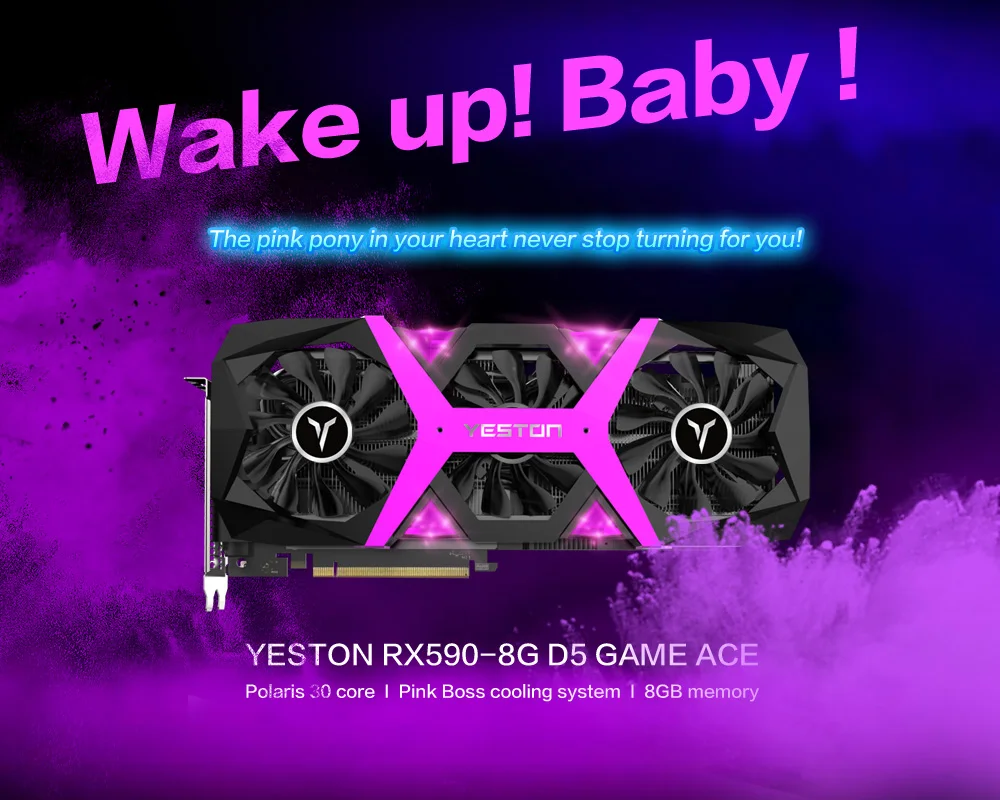 Yeston Radeon RX 590 GPU 8 ГБ GDDR5 256bit игровой настольный компьютер ПК видеокарты Поддержка DVI/HDMI PCI-E X16 3,0