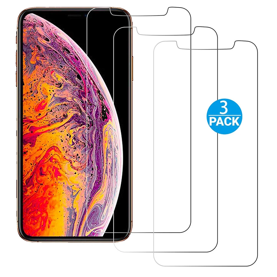 3 шт. закаленное стекло для iPhone XS Max жесткий защитный чехол дружественная Защитная