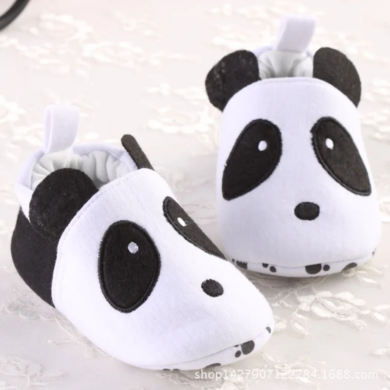 

New style baby girl boy panda cute animal white black Baby Moccasins shoes toddler kid child First Walker soft sole prewalker