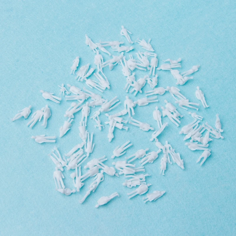 

100 Pcs 1:100 Scale Unpainted White Model People Figure Train Passengers DIY Toy