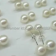 Shitou 0081 AAA Много 50 Pairs 8-8.5 мм Пресной Воды Жемчужина Серьги Стержня серебра