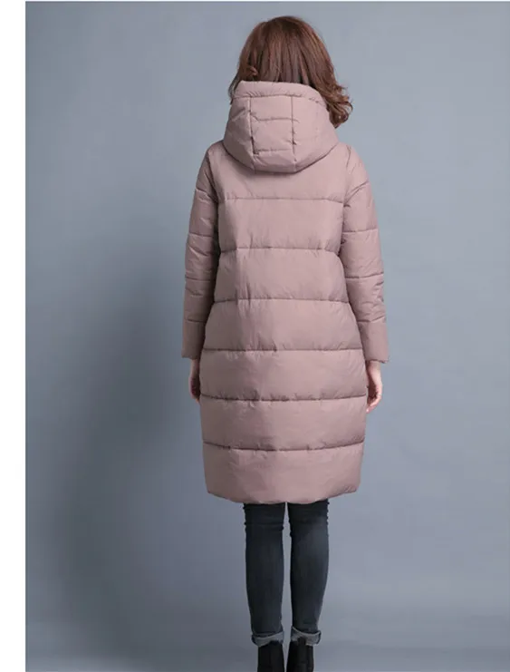 Женские стеганые зимние пальто и куртки с капюшоном, женская теплая длинная куртка, зимний пуховик, элегантные женские зимние куртки, CH806