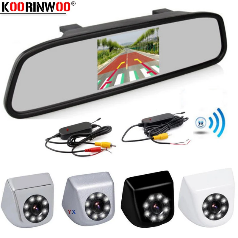 Koorinwoo Car Rear View Camera Reversing Parking System Kit 4.3" TFT