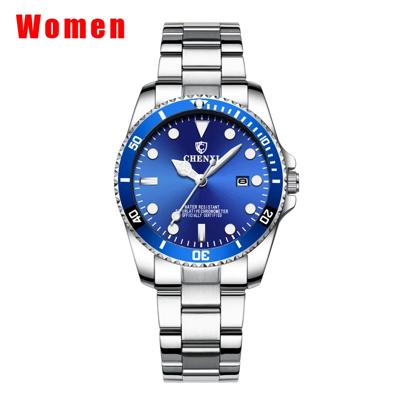 Топ бренд CHENXI часы модные женские часы из нержавеющей стали женские часы зеленый циферблат повседневные кварцевые часы relogio feminino - Цвет: 85ABlue