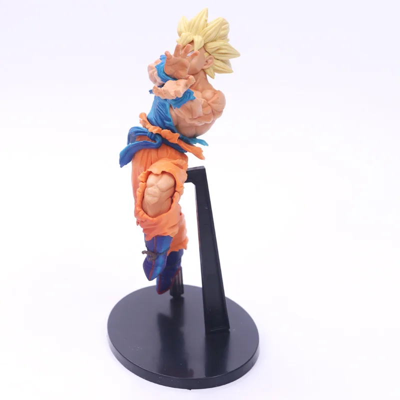 Dragon Ball Z Goku позитивно лицом к врагу стиль фигурка DBZ Goku Супер Saiyan Shock Wave Коллекция Модель игрушки 18 см - Цвет: A Opp Bag