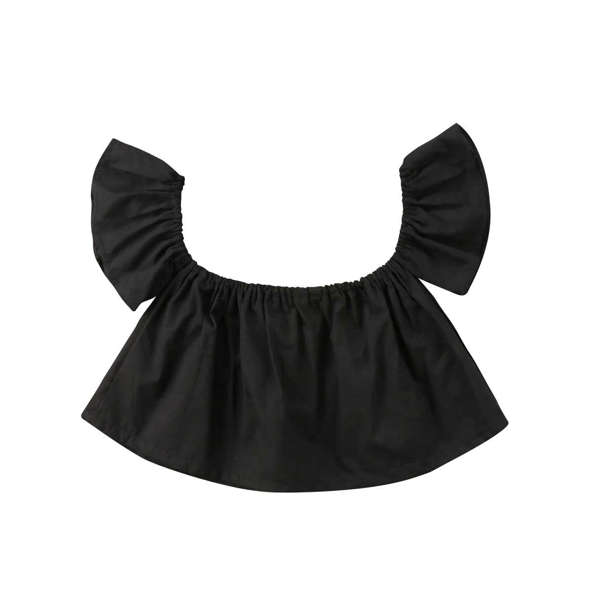 

Fashion Newborn Baby Girls Princess Ruffle Off Shoulder Crop Top T-shirt Summer