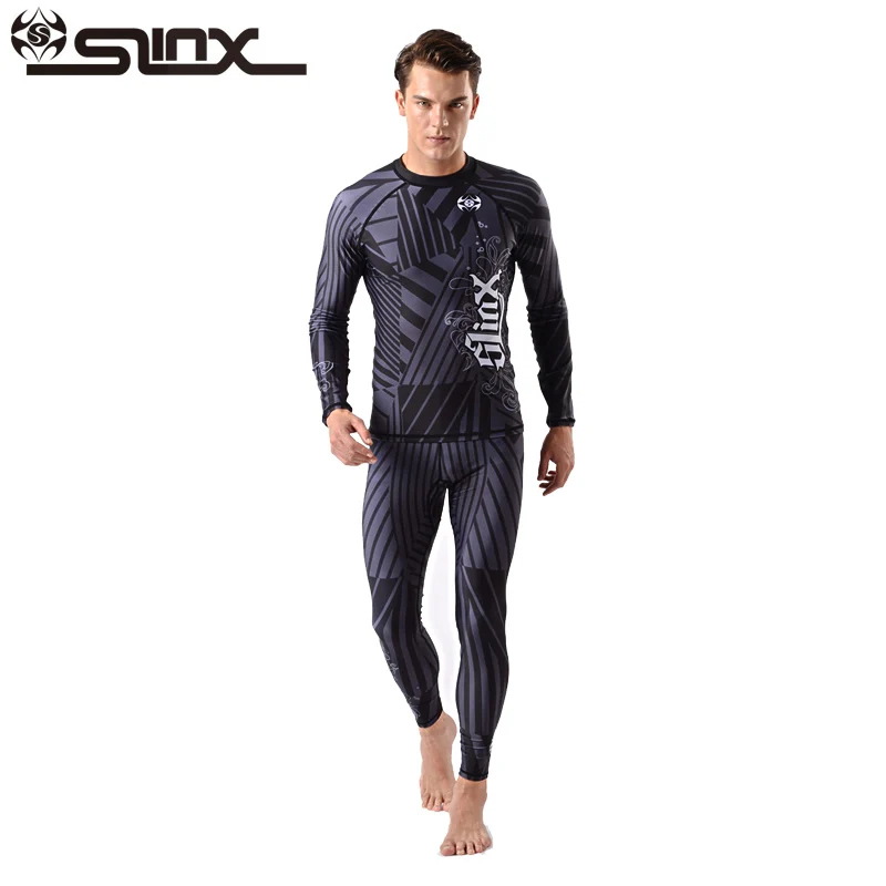 

SLINX 0.5MM 2-pieces Lycra Men Wetsuit Anti UV Beachwear Diving Skin Seaside Jacket Pants Surf Windsurf Swimwear