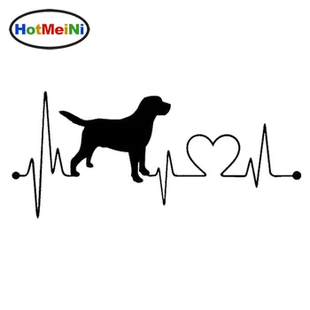 

Wholesale 10/20pcs/lot 17.8*7.8CM Labrador Retriever Heartbeat Love JDM Car Sticker window Vinyl sticker Black/Silver 13 colors