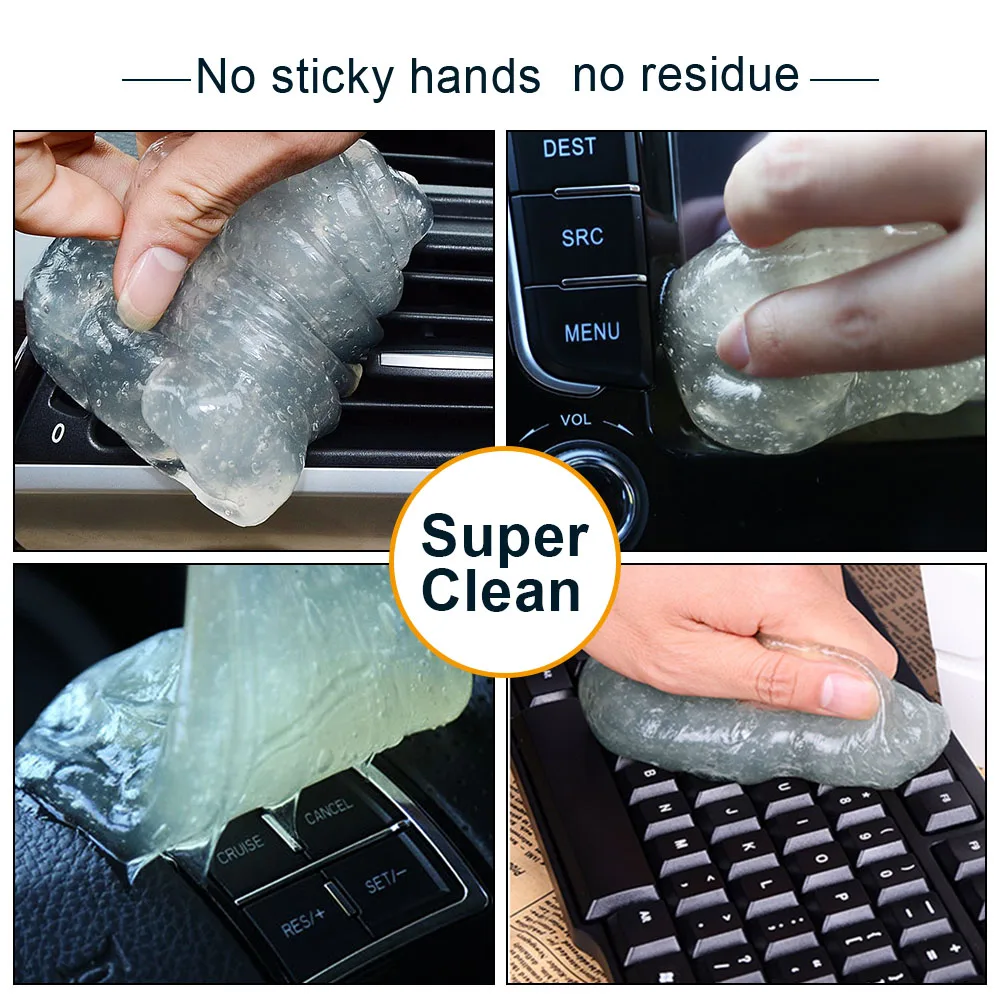 

Newly Car Cleaning Glue Gel Sticky Auto Clean Dust Automobile Keyboard Dust Cleaner Gel Mud Car Air Conditional Vent Dust Clean