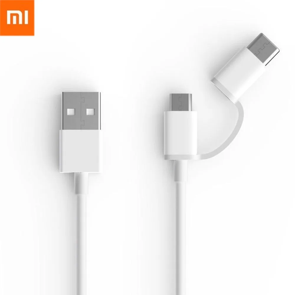 Оригинальный кабель для зарядки Xiaomi 2A 2 в 1 синхронизации Micro USB Type C быстрое