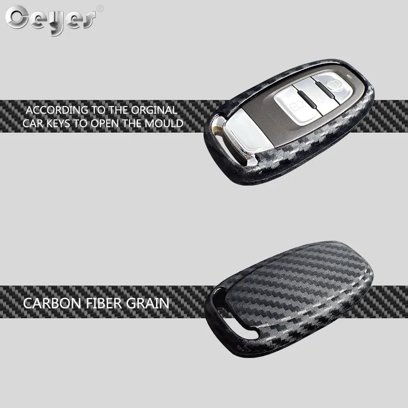 Ceyes Авто оболочка из углеродного волокна автомобильный Стайлинг защитный чехол для Audi A4 A4L A5 A6 A6L Q5 S5 наклейка умные кнопки аксессуары