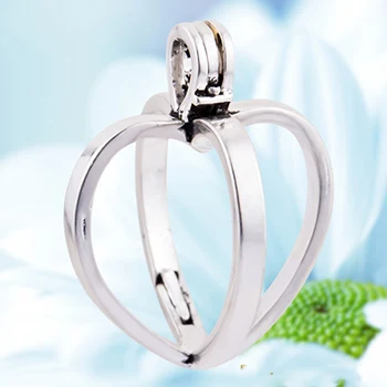 

1pc Floating Locket Hollow Sterling Silver 925 Heart Harmony Ball Bola Cage Pendant For Jewelry