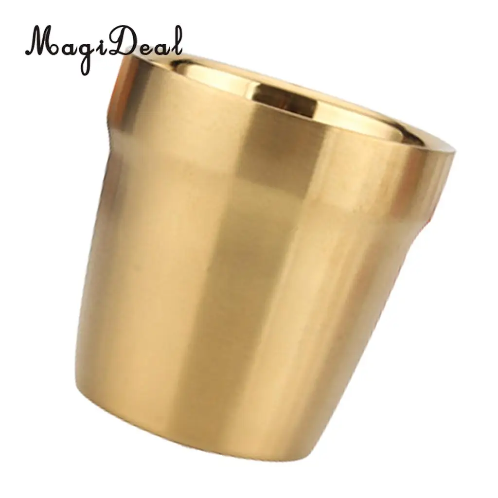 MagiDeal Double Wall Wine Cup 304 Stainless Steel Beer Mug Travel Drinking Glass Gold, Dishwasher Safe, for Ice, Hot Beverage