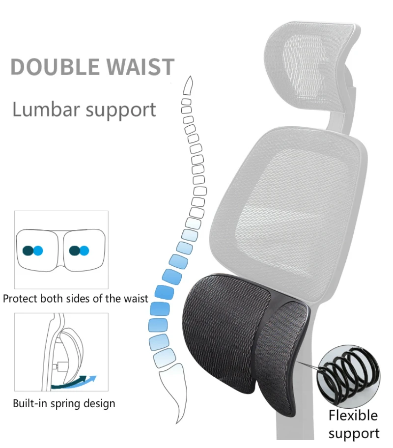 Office Chair Mesh Cloth Waistguard Multifunction Computer Chair Reclining Lifted Gaming Chair Household Swivel Chair