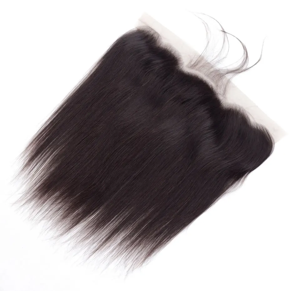 Frontal do Laço em Linha Orelha a Orelha Fechamento do Laço Brasileiro Fechamento Reta Amarrada Frontal Remy Cabelo Humano Clustre Piaoyi 13x4 Mão 6 Peruca 'lace front'