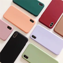 Nova moda bonito doces cor suave caso simples para iphone 12 11 pro xr x xs max 7 8 plus se2 casais de silicone cor sólida capa