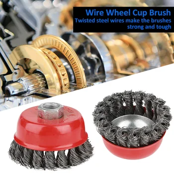 

4Pcs Rotary Twist Knot Flat Cup Steel Wire Wheel Brush Set for Angle Grinder Rust Paint Removal